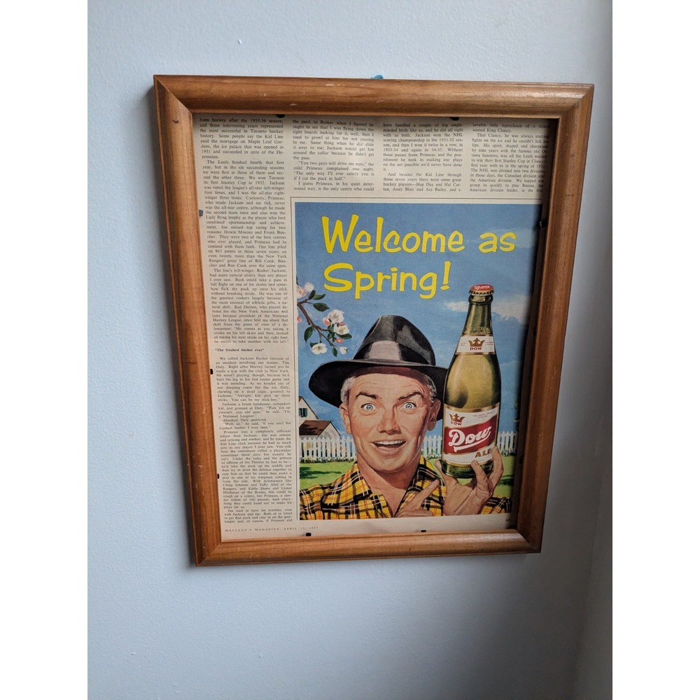 1957 Dow Ale Beer Magazine Ad Welcome as Spring Print 10.5x14 Canada